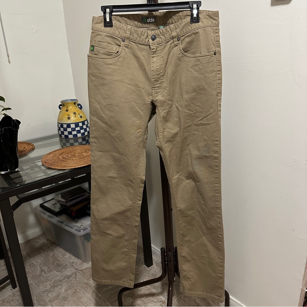 Stio Men’s Rivet Canvas Pants Men Size 32 X 30 Stretch Organic Cotton 5 Pocket